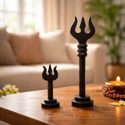 KARUNGALI WOOD TRISHUL WITH STAND