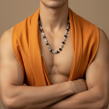 Karungali Silver Mala (Square Beads)