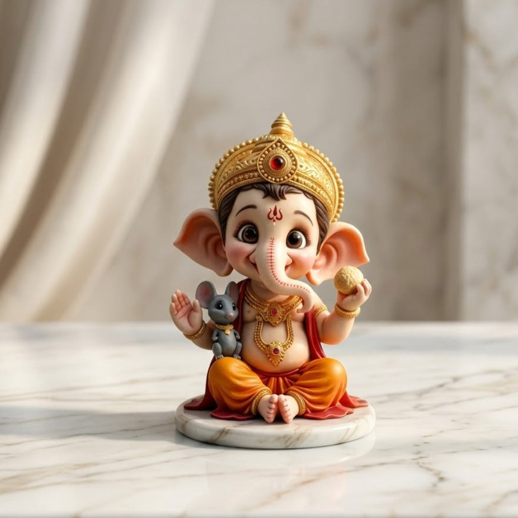 Little Ganesh with Mooshak Idol