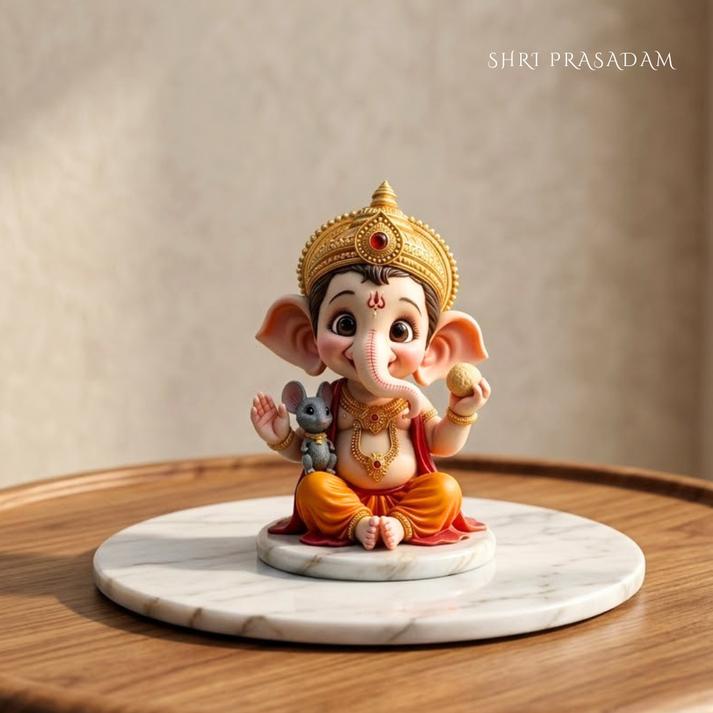 Little Ganesh with Mooshak Idol