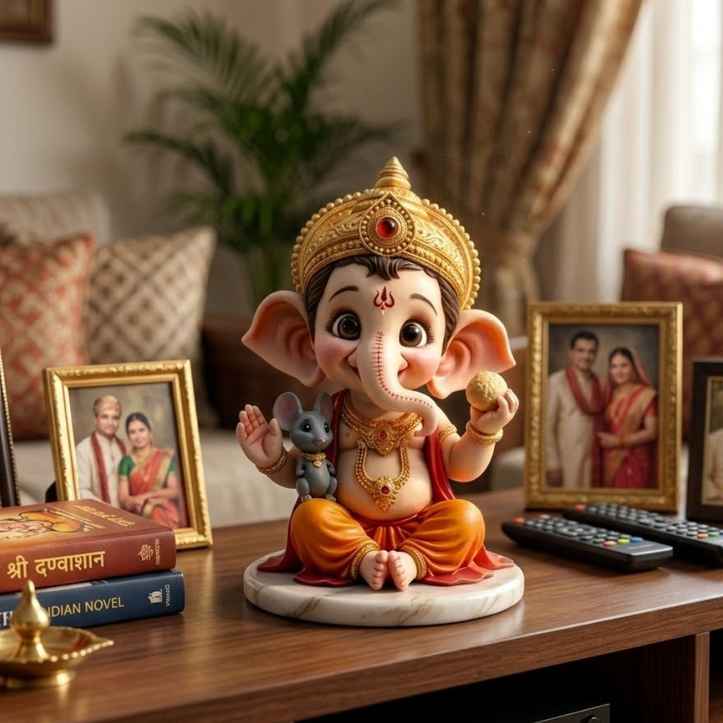 Little Ganesh with Mooshak Idol