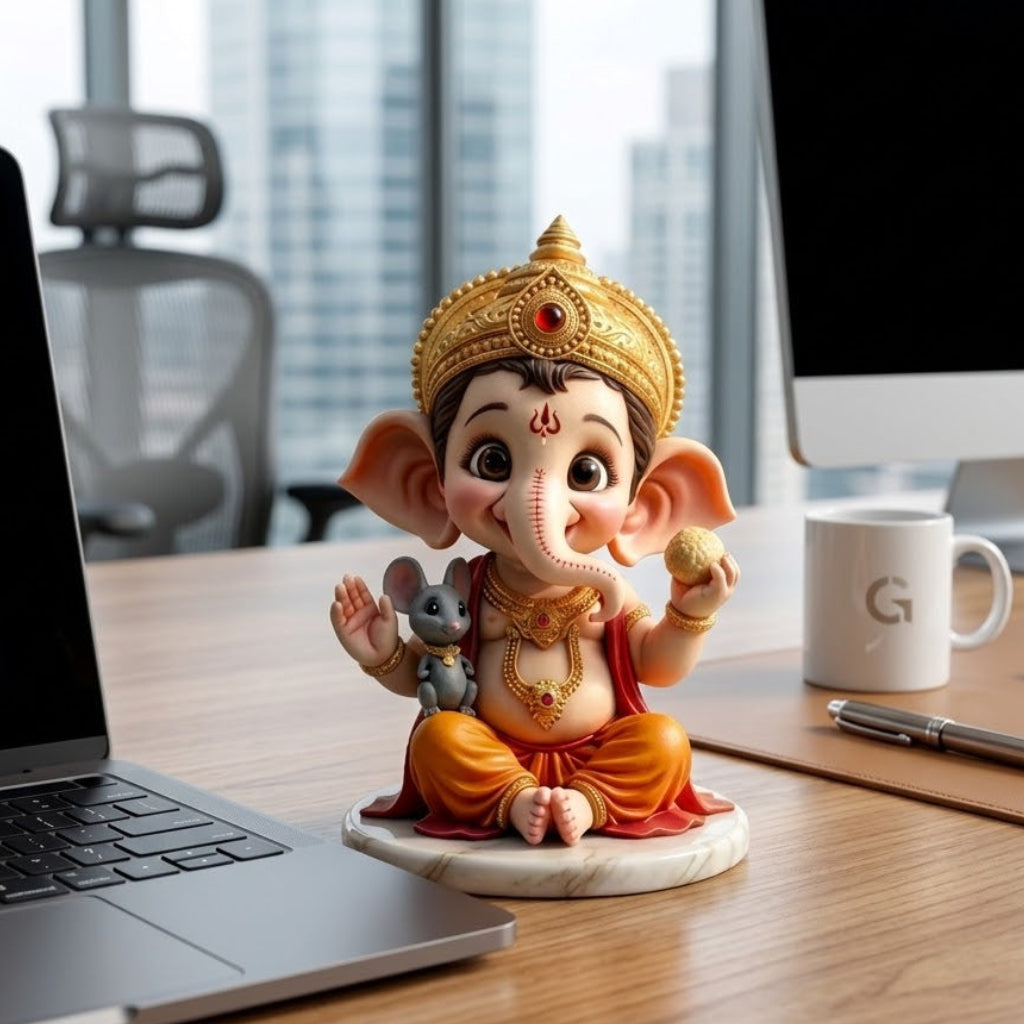 Little Ganesh with Mooshak Idol
