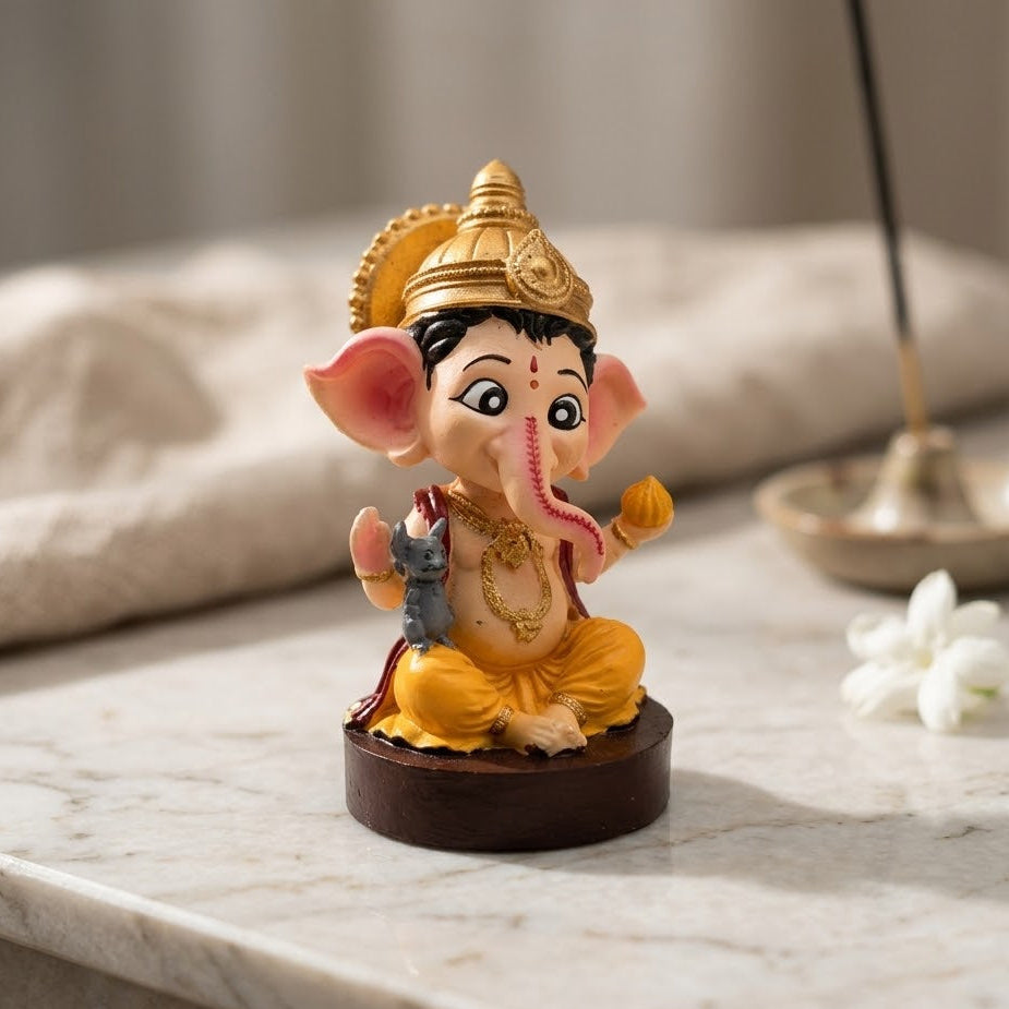 Little Ganesh with Mooshak Idol