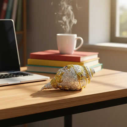 Metal Ganesha Shankh | Decorative Conch For Pooja, Home & Temple