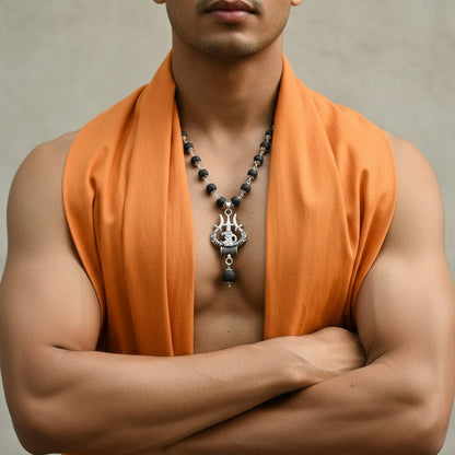 Om Shiva Trishool Karungali Mala necklace