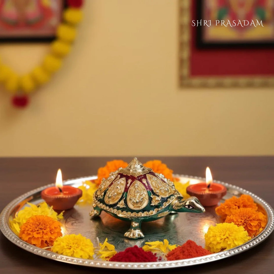 Premium Ashtalakshmi Tortoise with Gold Finish