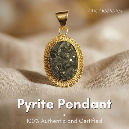 Gold Plated Natural Pyrite Pendant