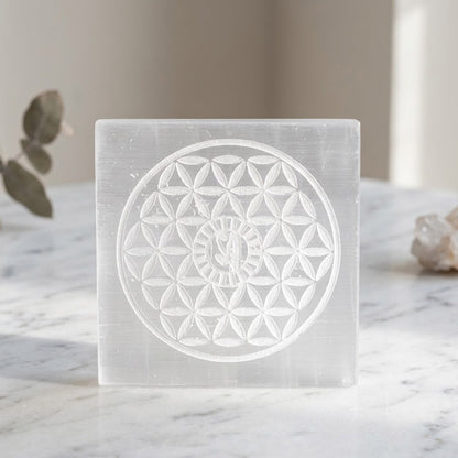 Selenite Charging Plate with Eye of Horus