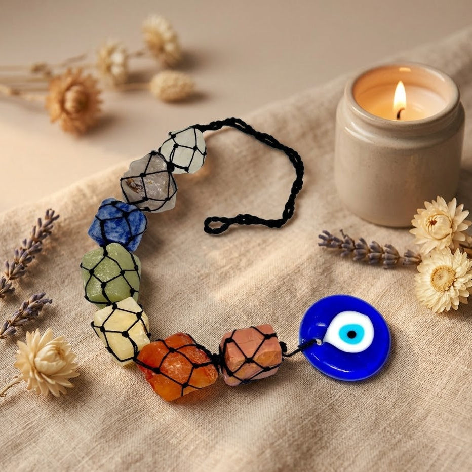 Seven Chakra with Evil Eye Hanger