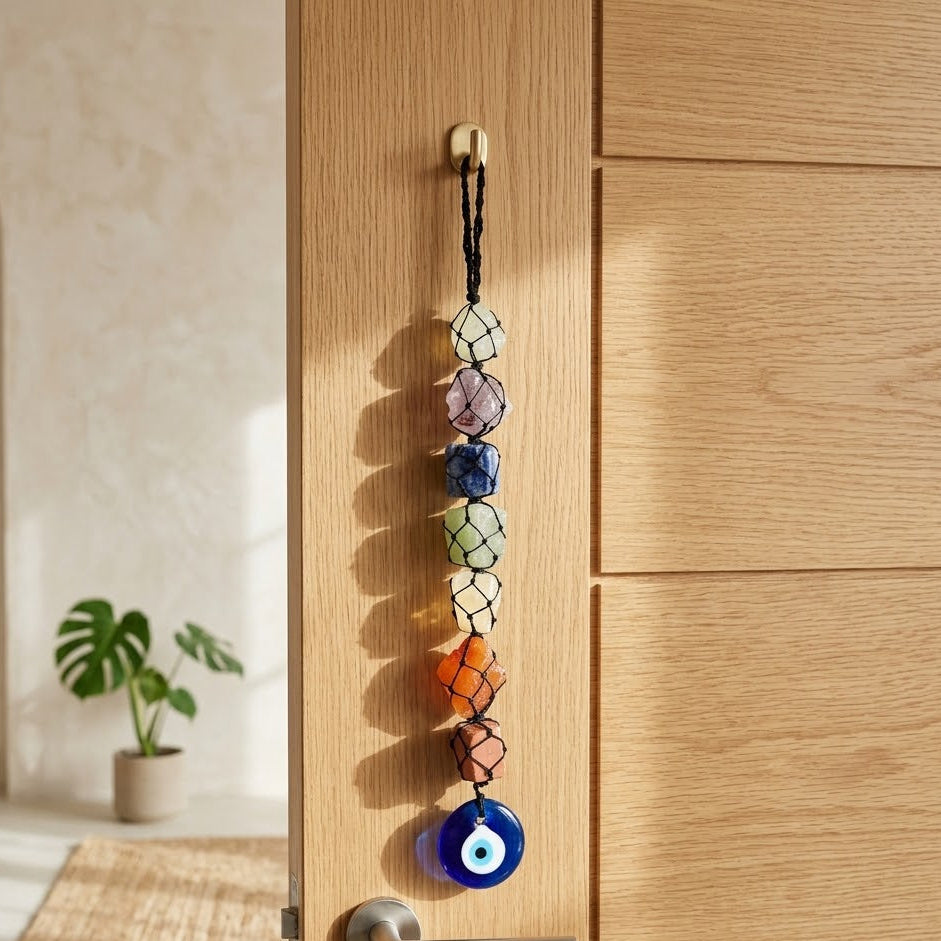 Seven Chakra with Evil Eye Hanger