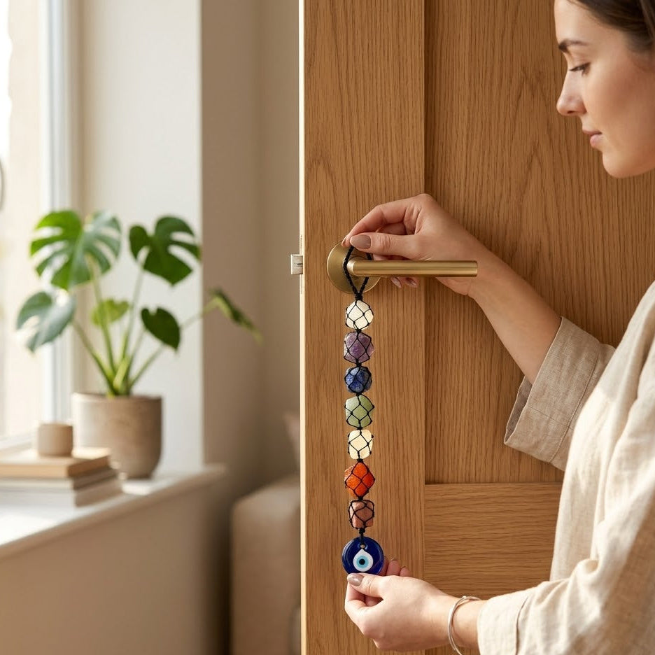 Seven Chakra with Evil Eye Hanger