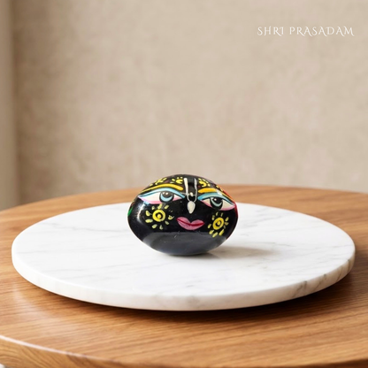 Shreenathji Face Painted Shaligram Stone