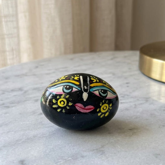 Shreenathji Face Painted Shaligram Stone