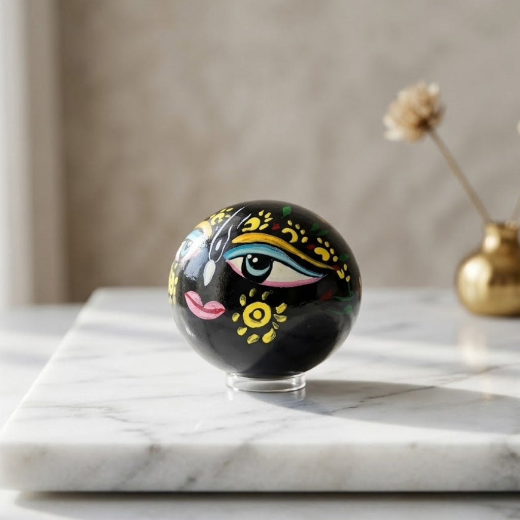 Shreenathji Face Painted Shaligram Stone