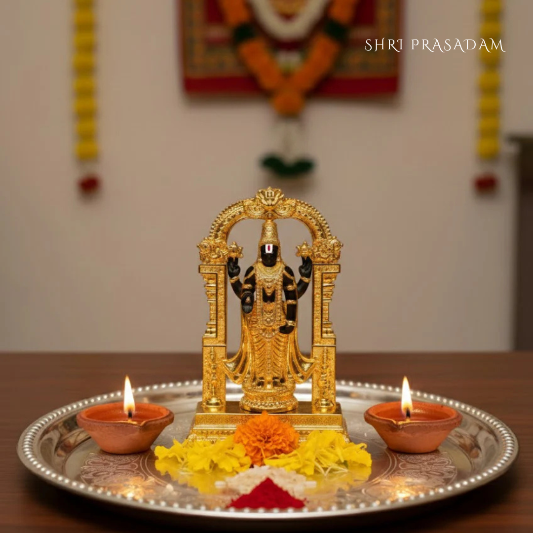 Shri Venkateswara Bala Ji Gold Plated Idol