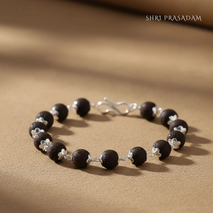 Karungali Bracelet with Silver Cap