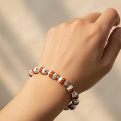 Silver Cap Rudraksha Bracelet