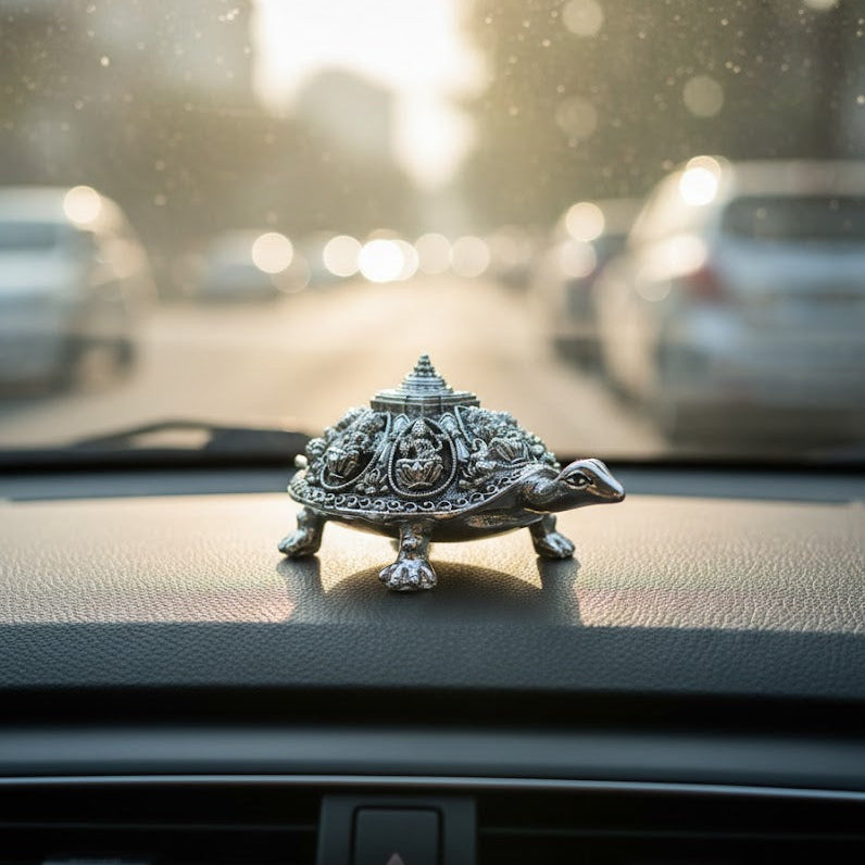 Silver Plated Ashtalakshmi Tortoise with Shree Yantra