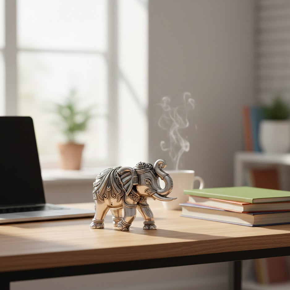 Silver Plated Elephant Statue