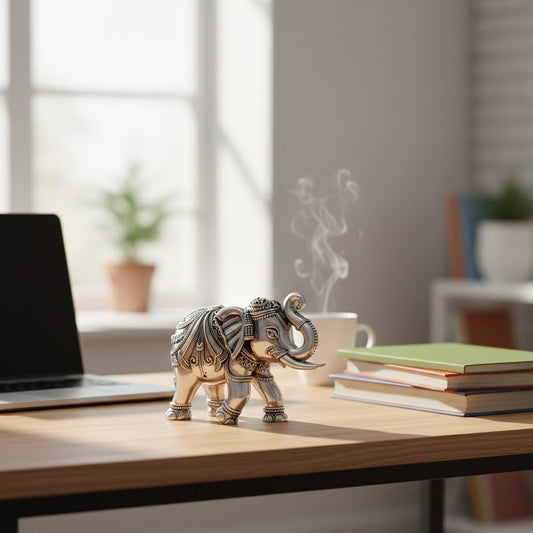 Silver Plated Elephant Statue