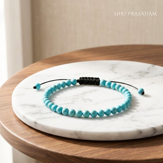Turquoise Adjustable Anklet | Stone of Protection, Luck & Healing
