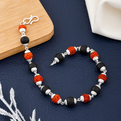 Rudraksha Karungali Bracelet Silver Plated