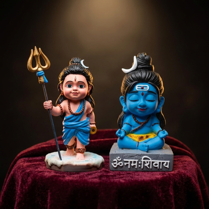 Meditating Lord Shiv Ji & Classic Shiva Idol Set