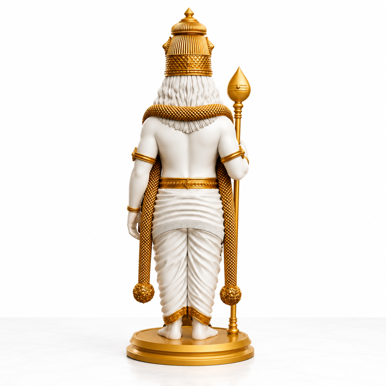 White & Gold Lord Murugan Statue for Home and Gifting